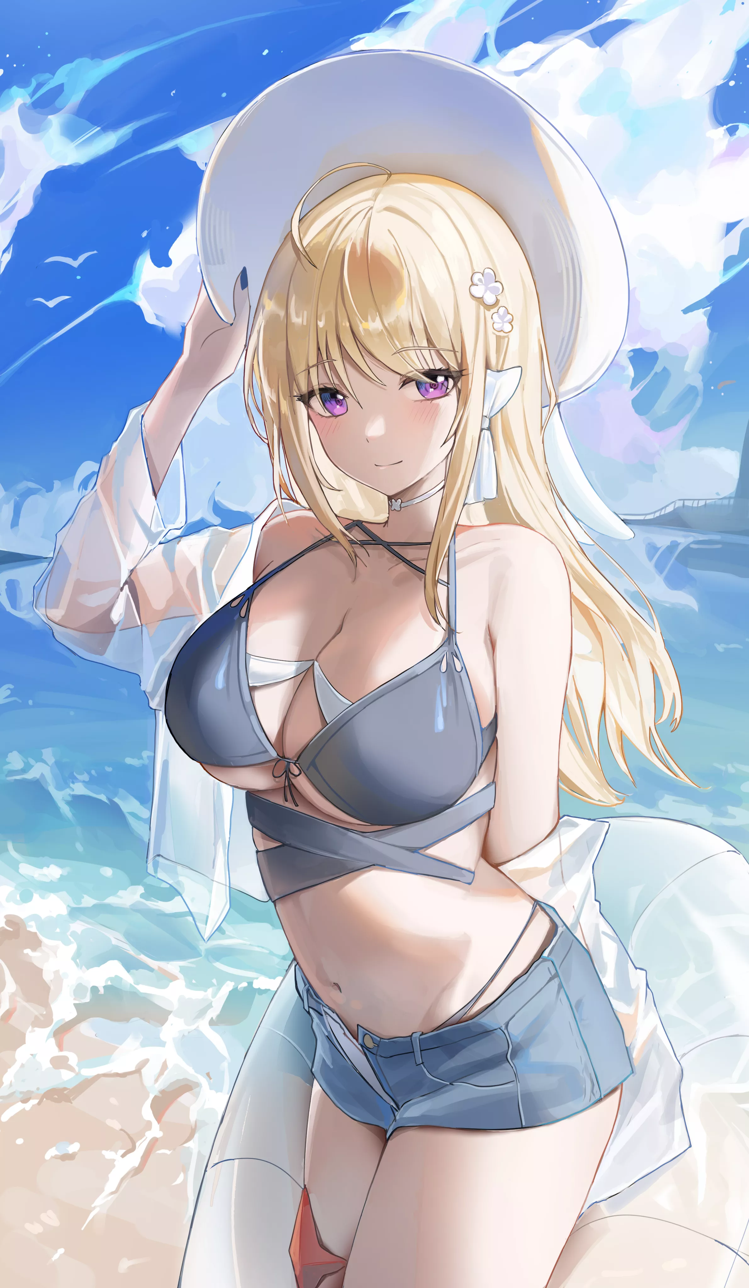Beach Blonde with Hat [Original]