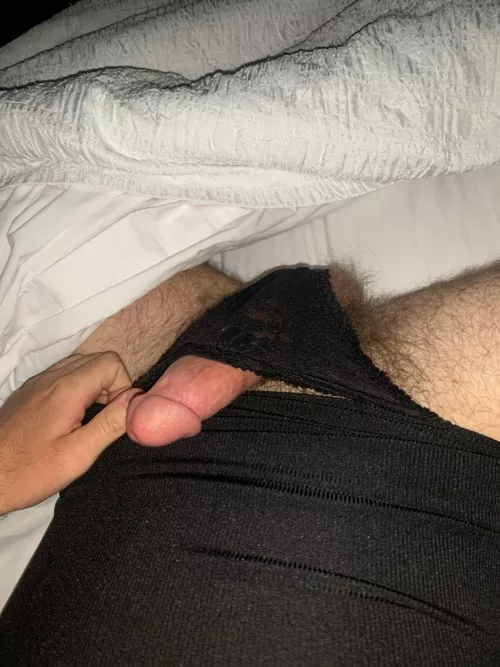 Dress pulled up and ready for fun