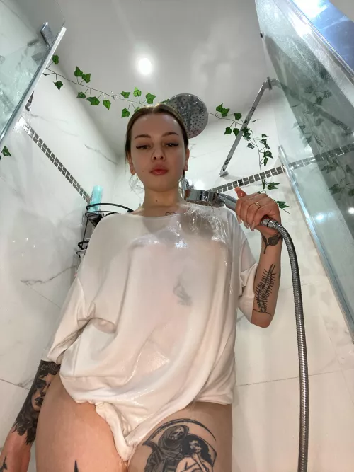 I got my shirt wet and now I want to go outside for a walk