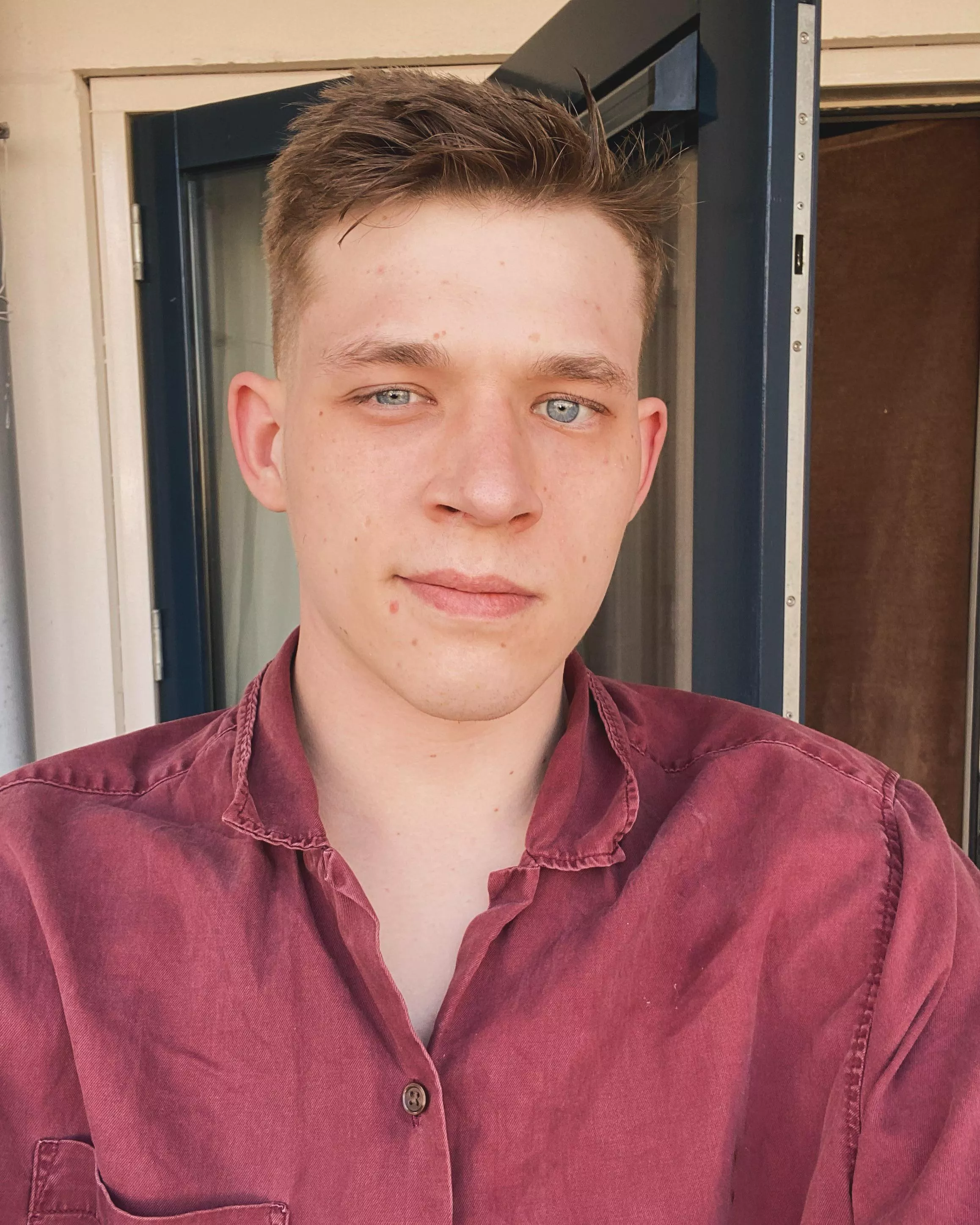 i love being a short haired, loose-shirted boy, but a red shirt specifically i love being a short haired, loose-shirted boy, but a red shirt specifically