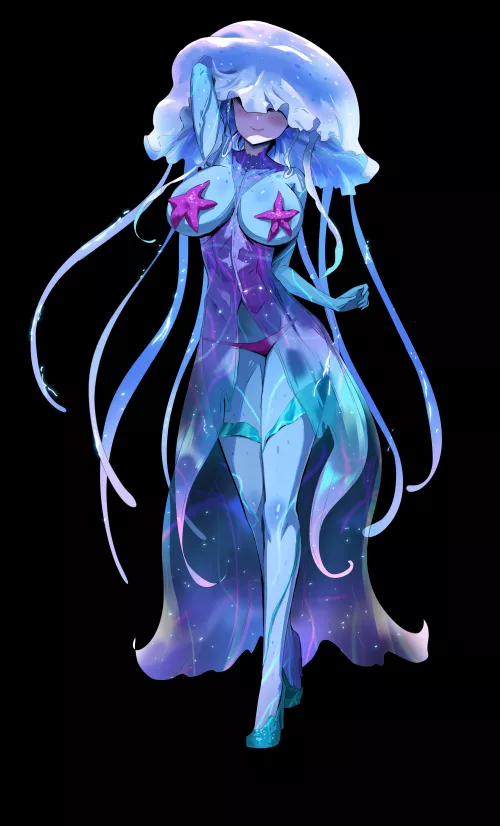 Jellyfish monster girl side heroine from Galactic Love Utopia