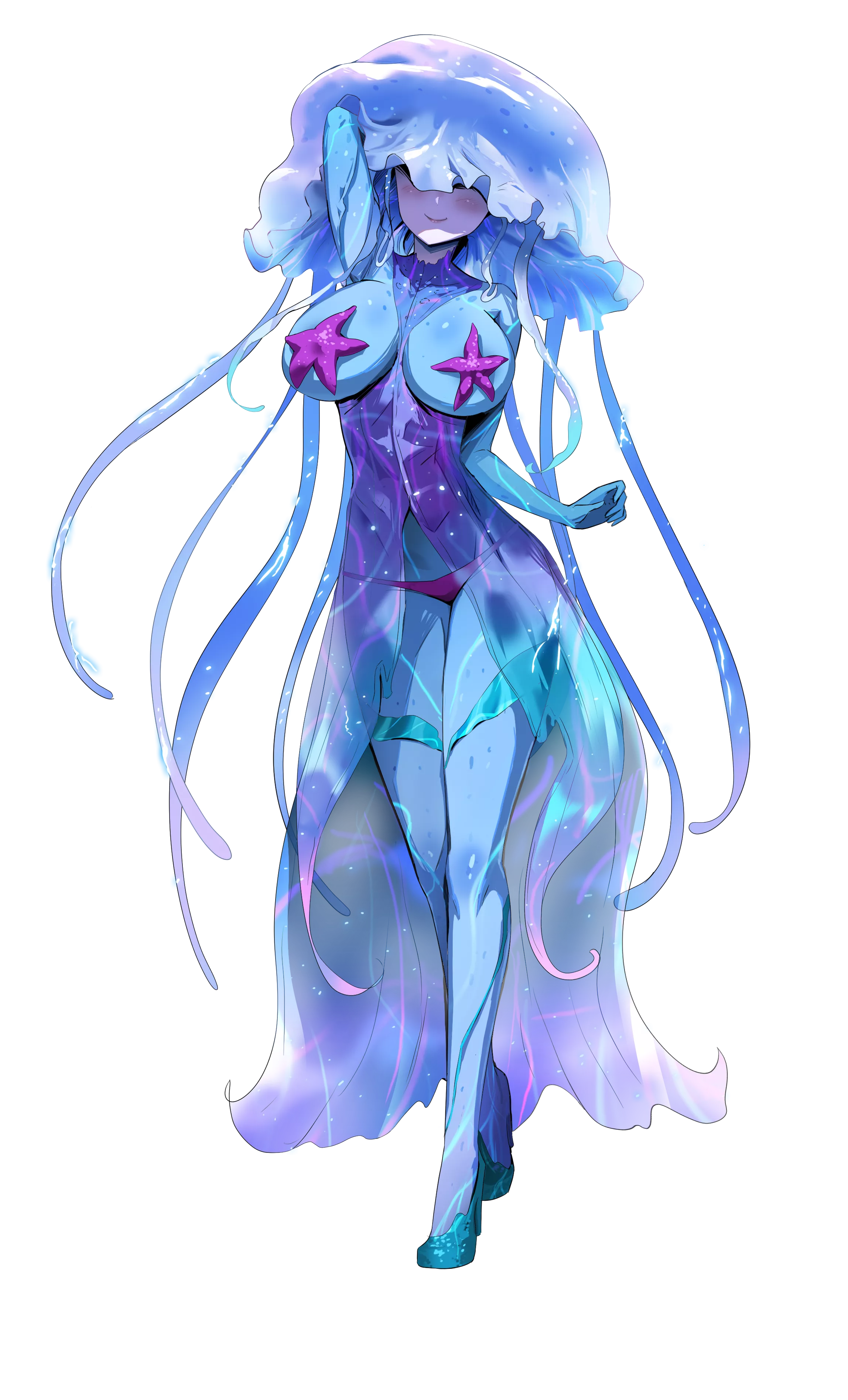 Jellyfish monster girl side heroine from Galactic Love Utopia