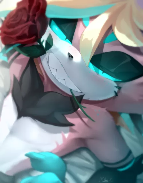 My cat is feeling romantic and sepzy XD G the cat. (Art by me)