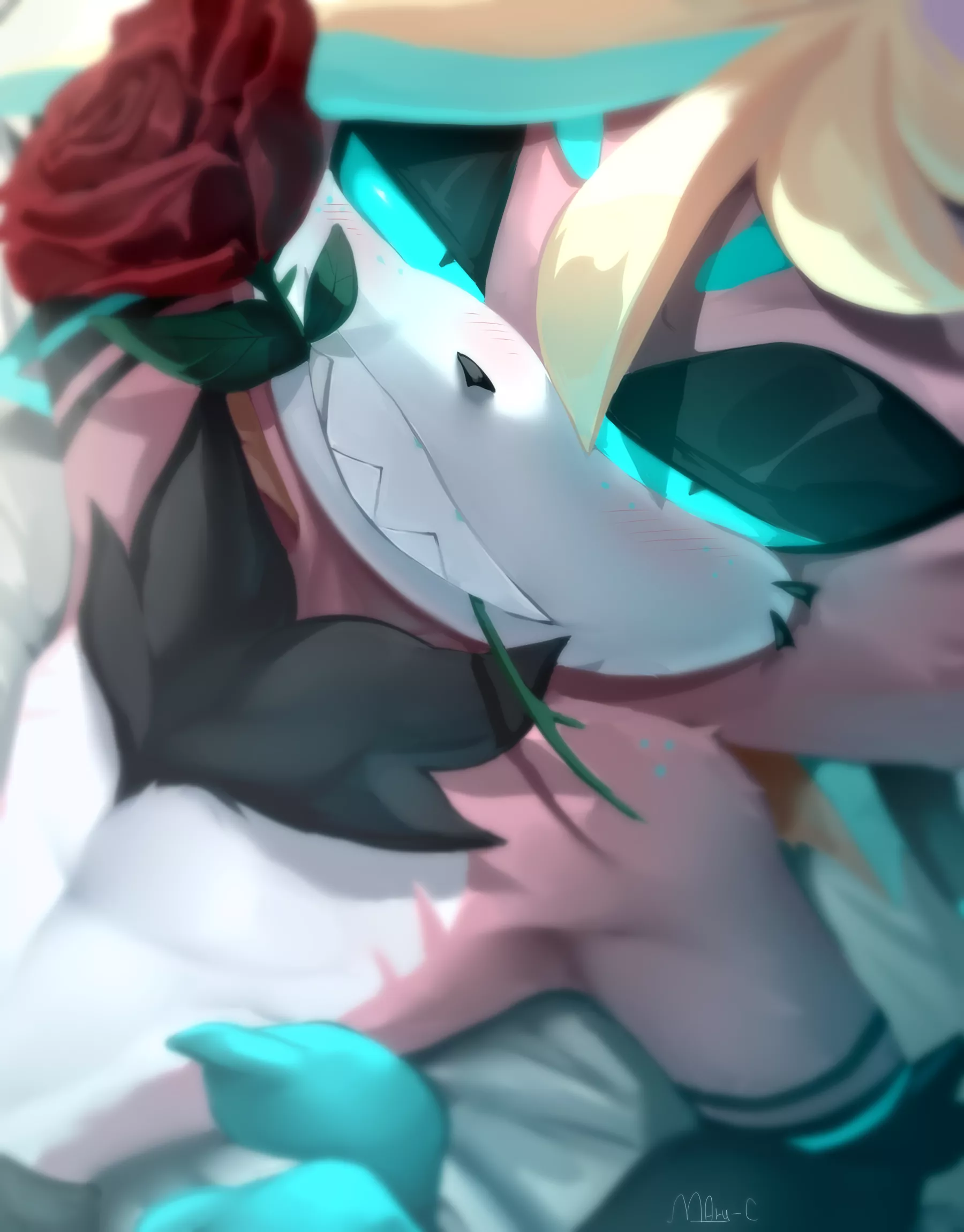 My cat is feeling romantic and sepzy XD G the cat. (Art by me)