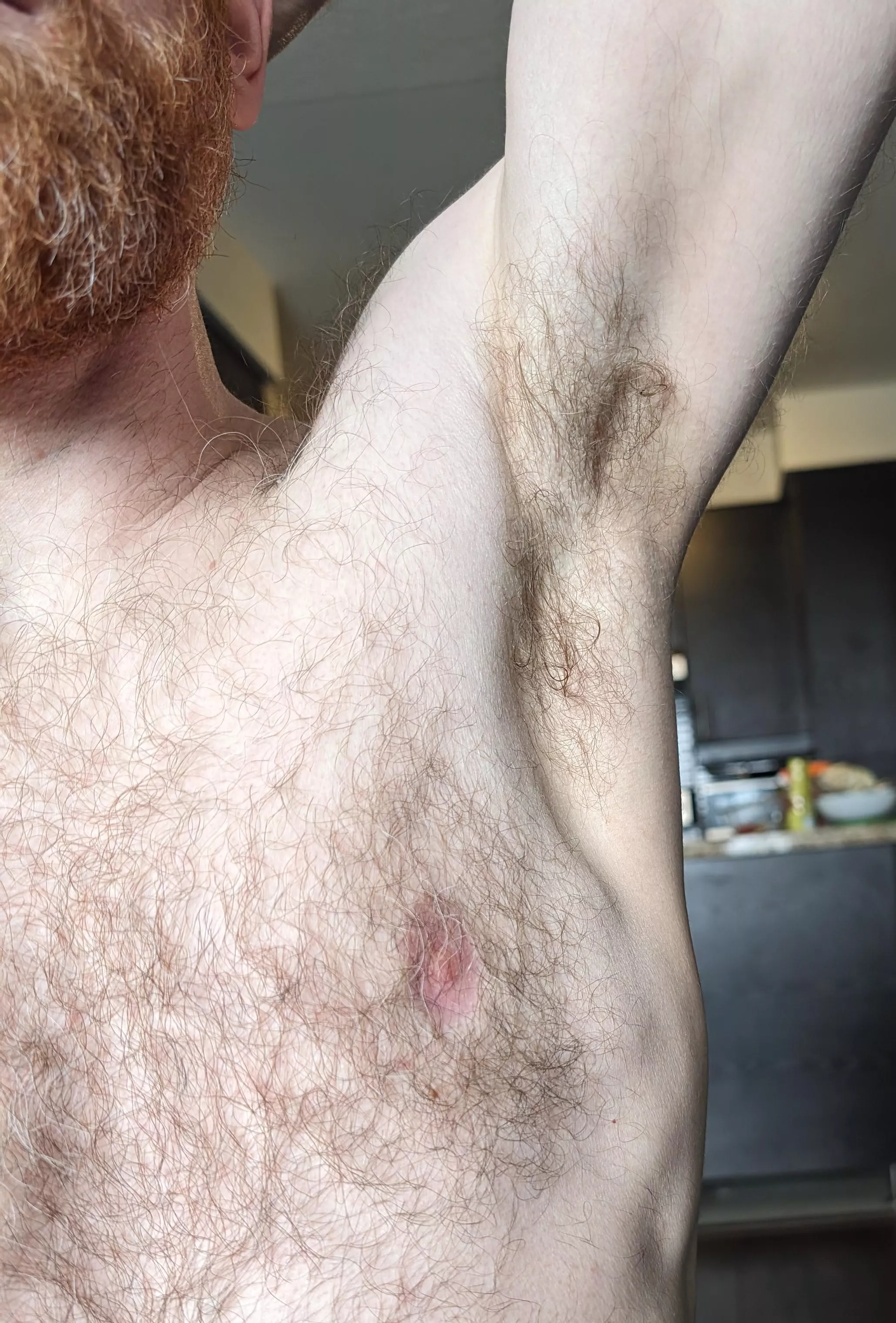 Post workout, no deodorant. You'd better get in there.