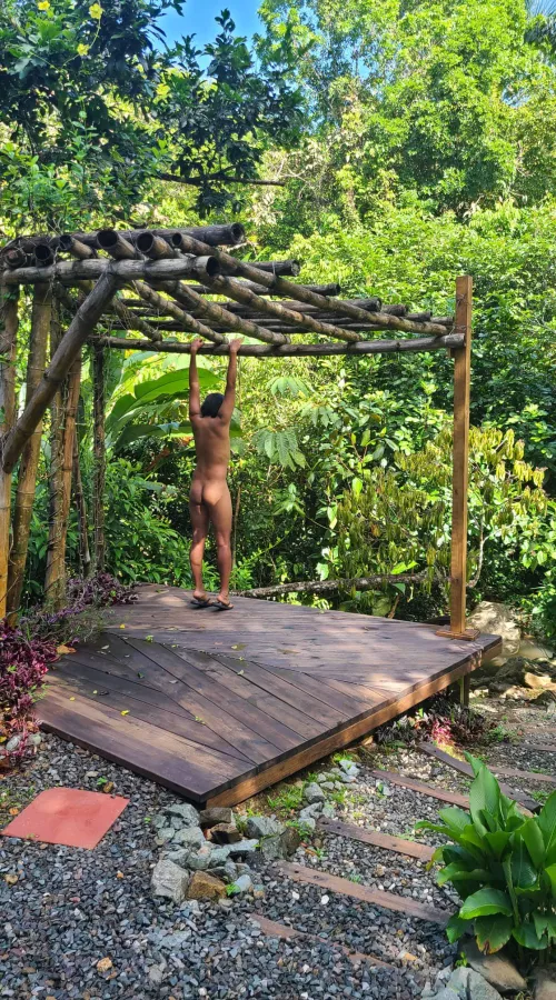 Working out in a forest