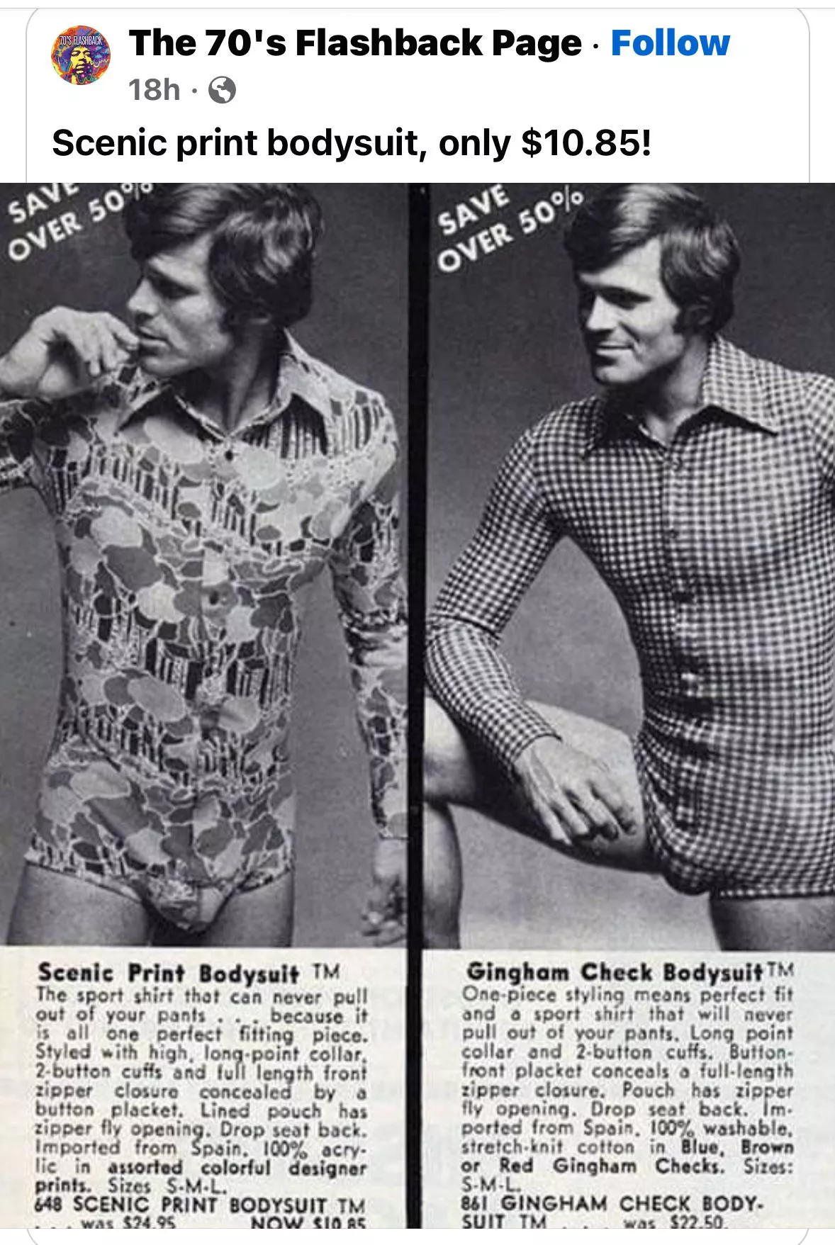 Adult onesies were apparently a 1970s thing
