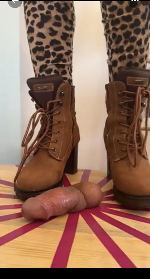 Anyone have this vid? I love her boots I wish she stomped my testicles