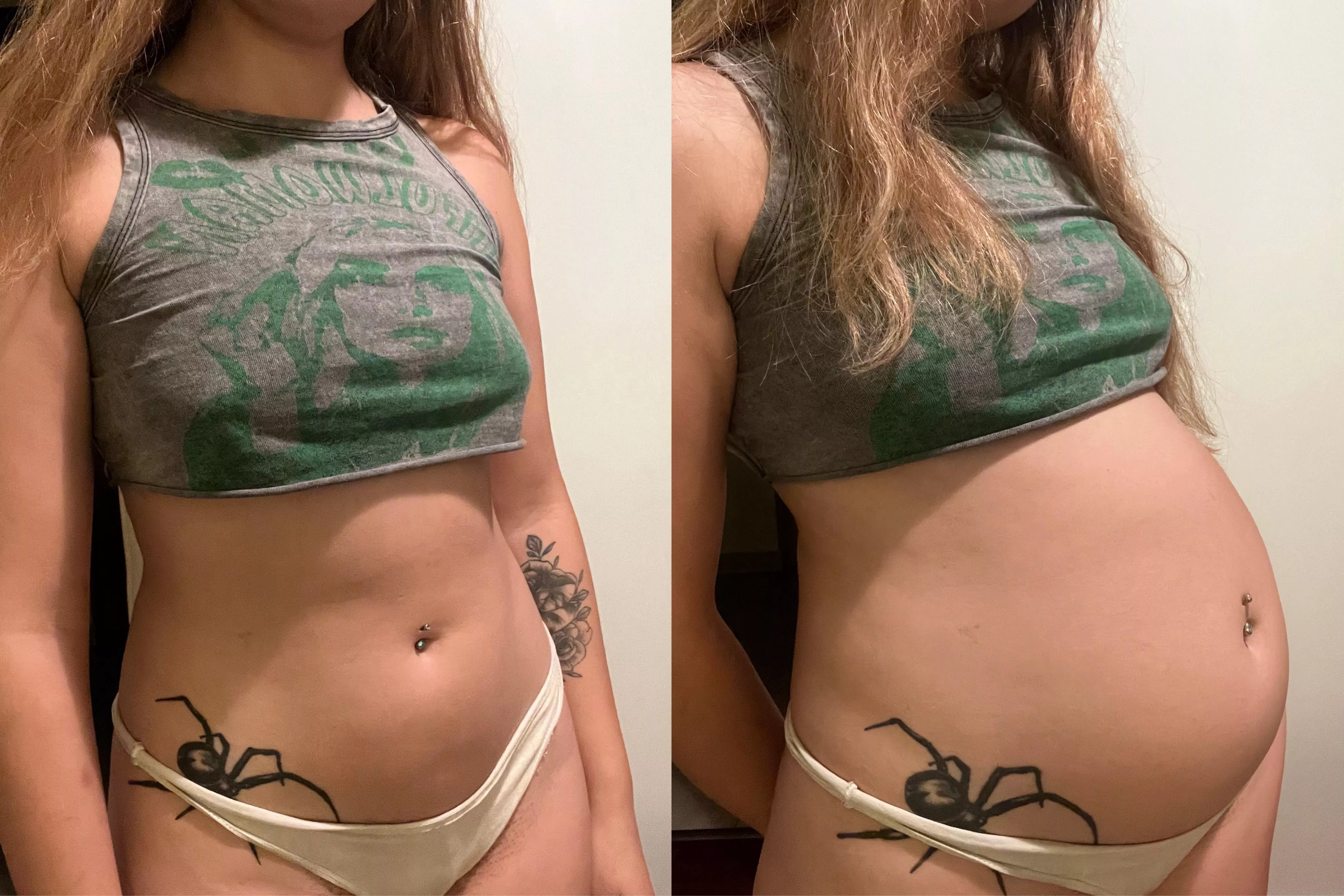 Belly inflation before and after