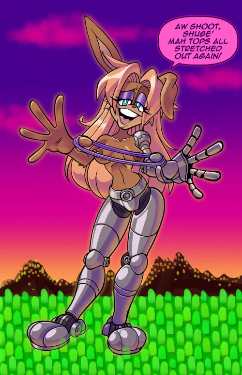 Bunnie Rabbot Pin-up (Artist:Galactabee)