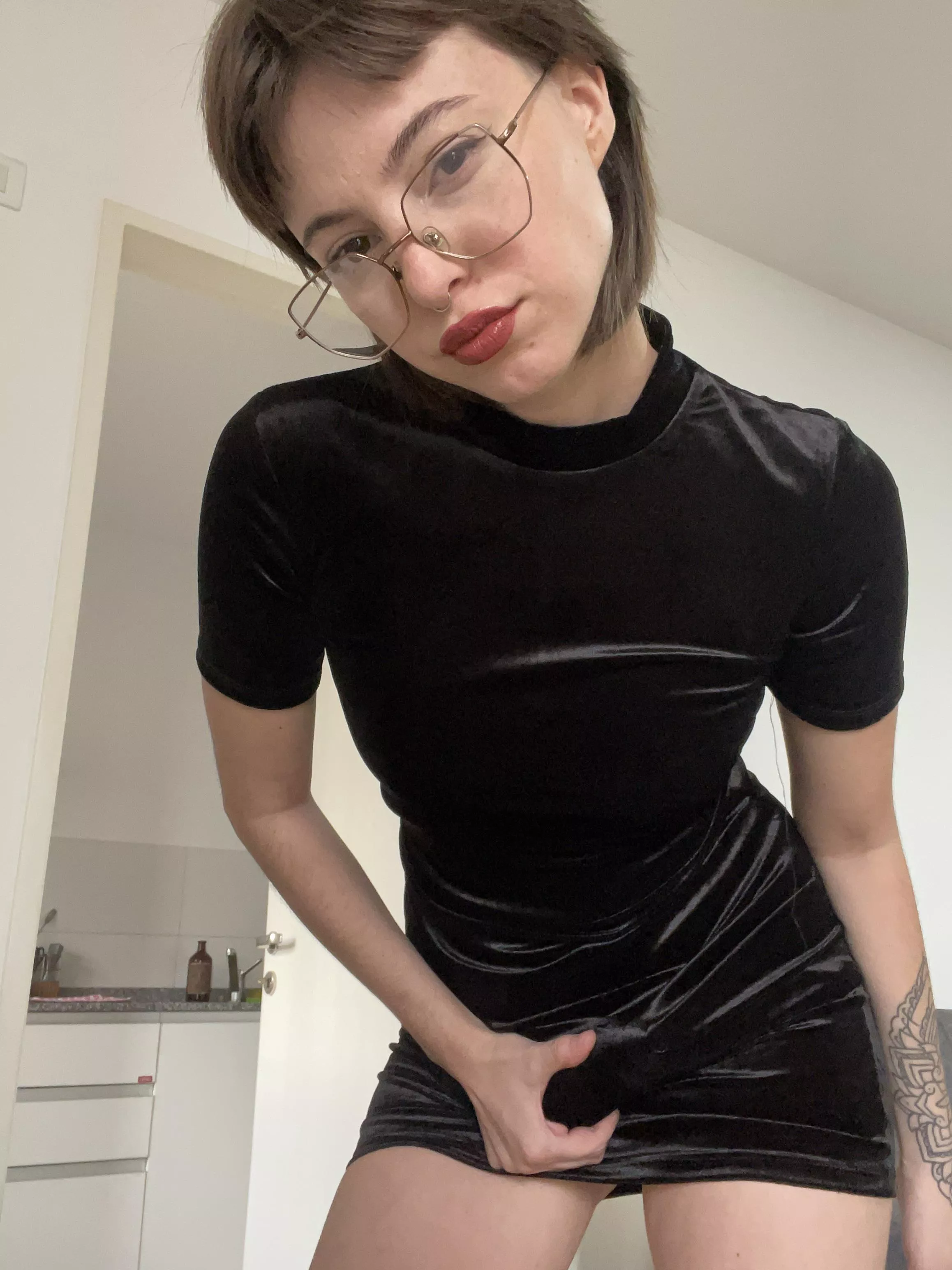 Can you imagine what I'm hiding under my dress?