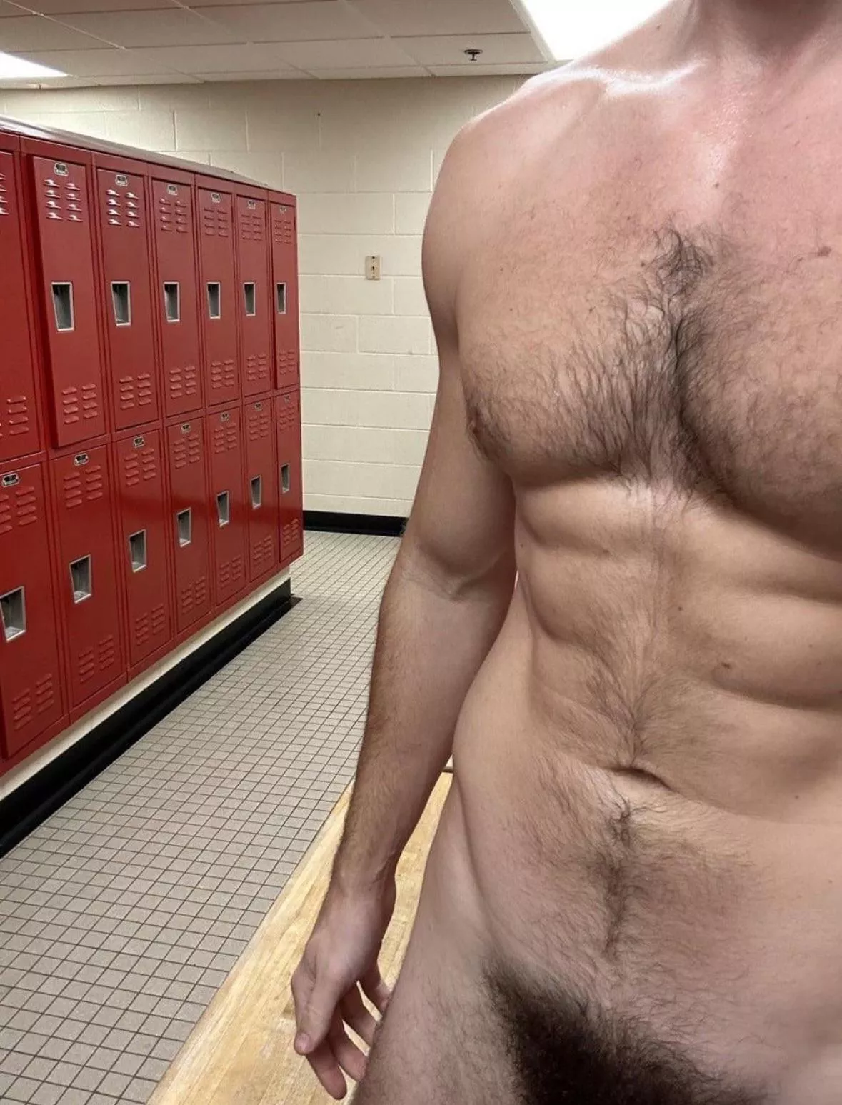 Cock out in the locker room 