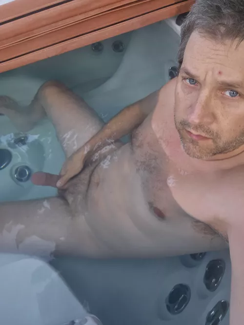 Making a porno in the hot tub, lol jk just me JOing
