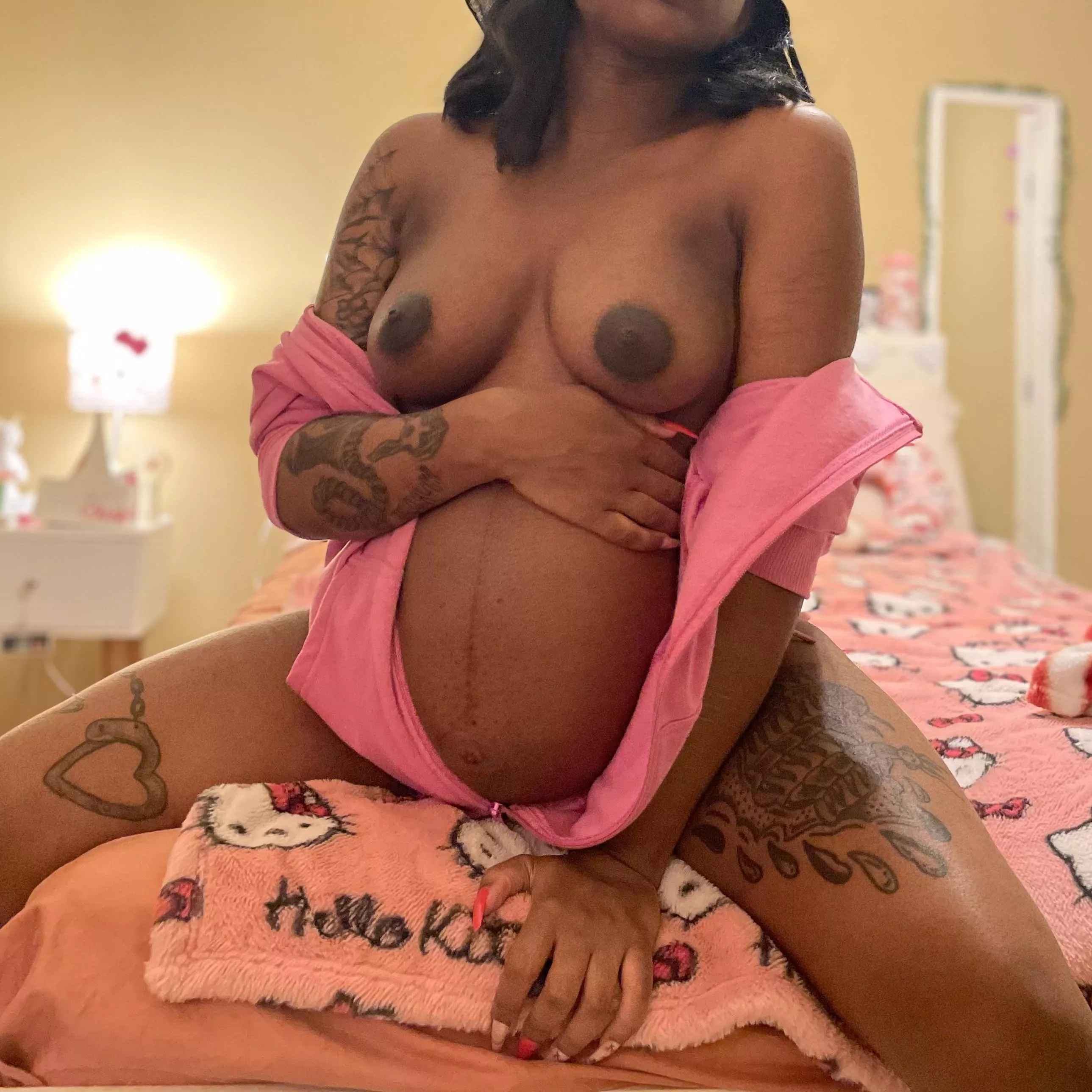 Will you rub my big pregnant belly? My aching body desperately needs a massage