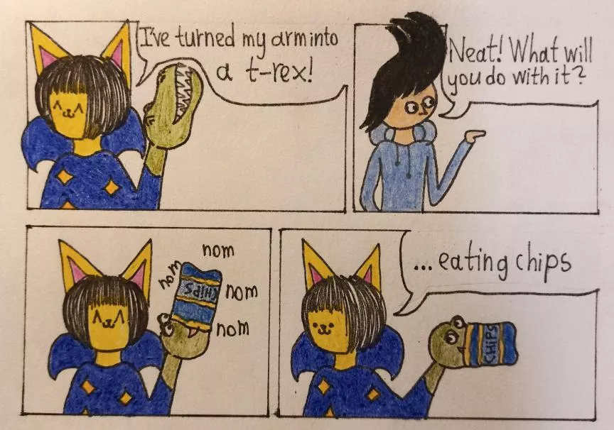 Eating chips (art by me) 