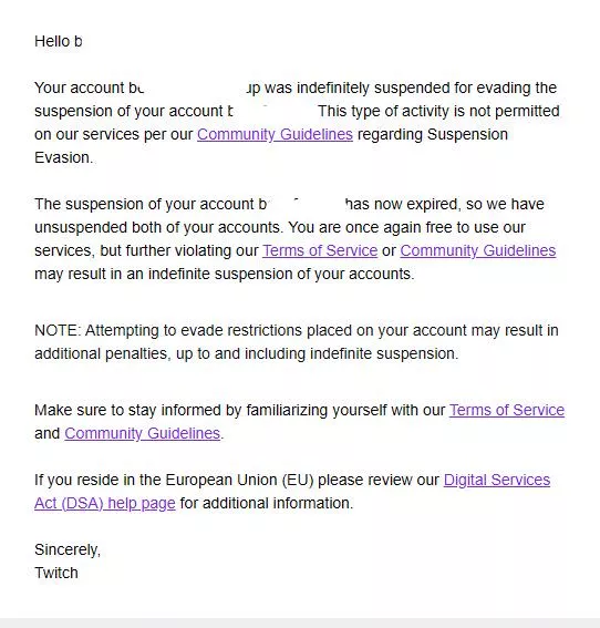 Evading suspension on backup however got update on appeal saying both unbanned, one is banned still (main) but backup is fine.