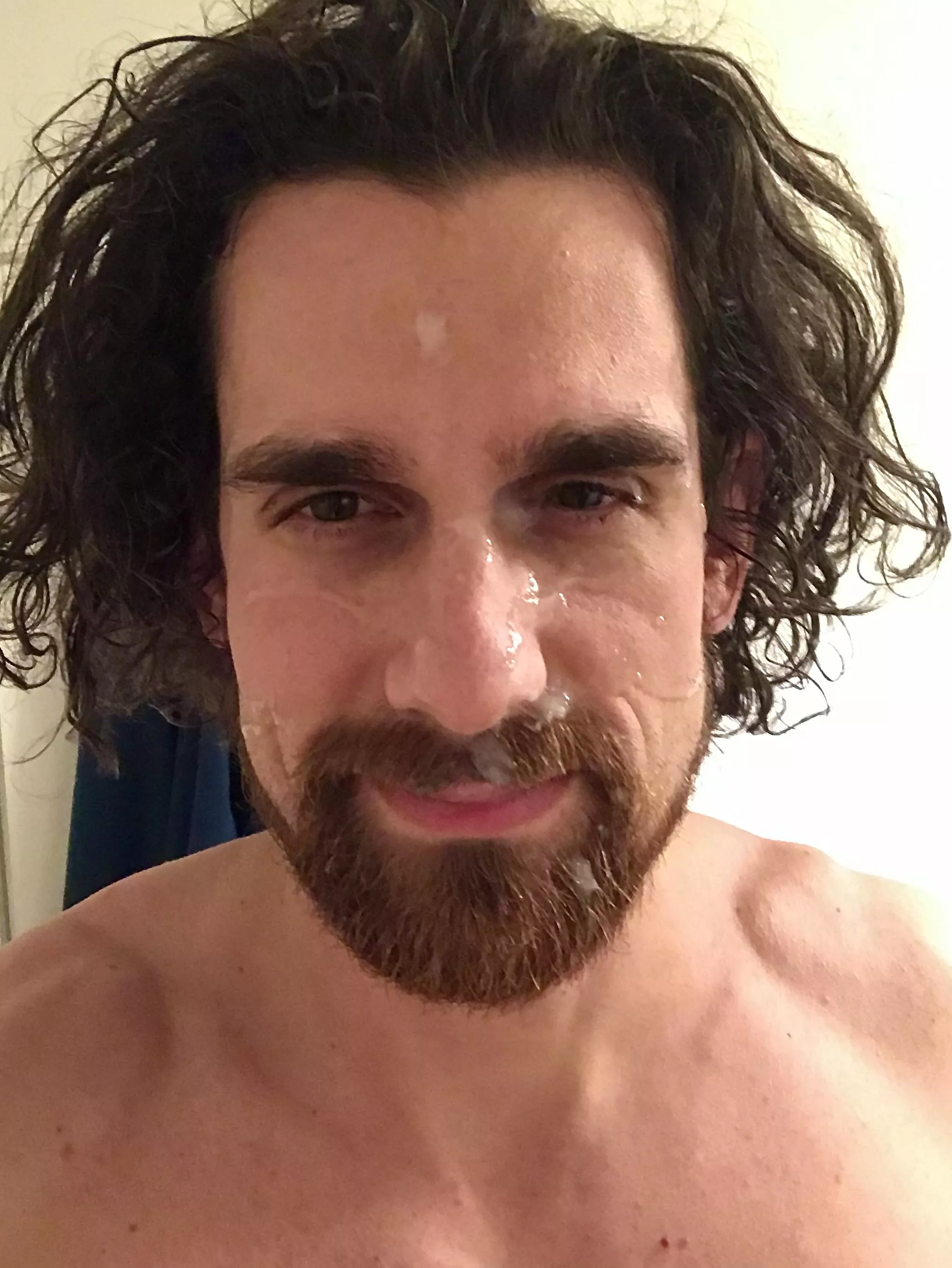 Facial after a rough fuck