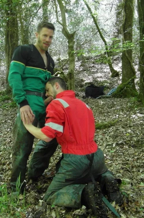 Having fun in the woods