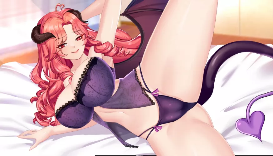 Hot succubus in bed! [Horny Suika: Wet Watermelon]