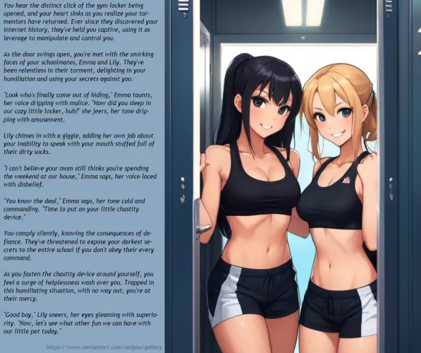 Locked and leash by your bullies Part1 [femdom][chastity]