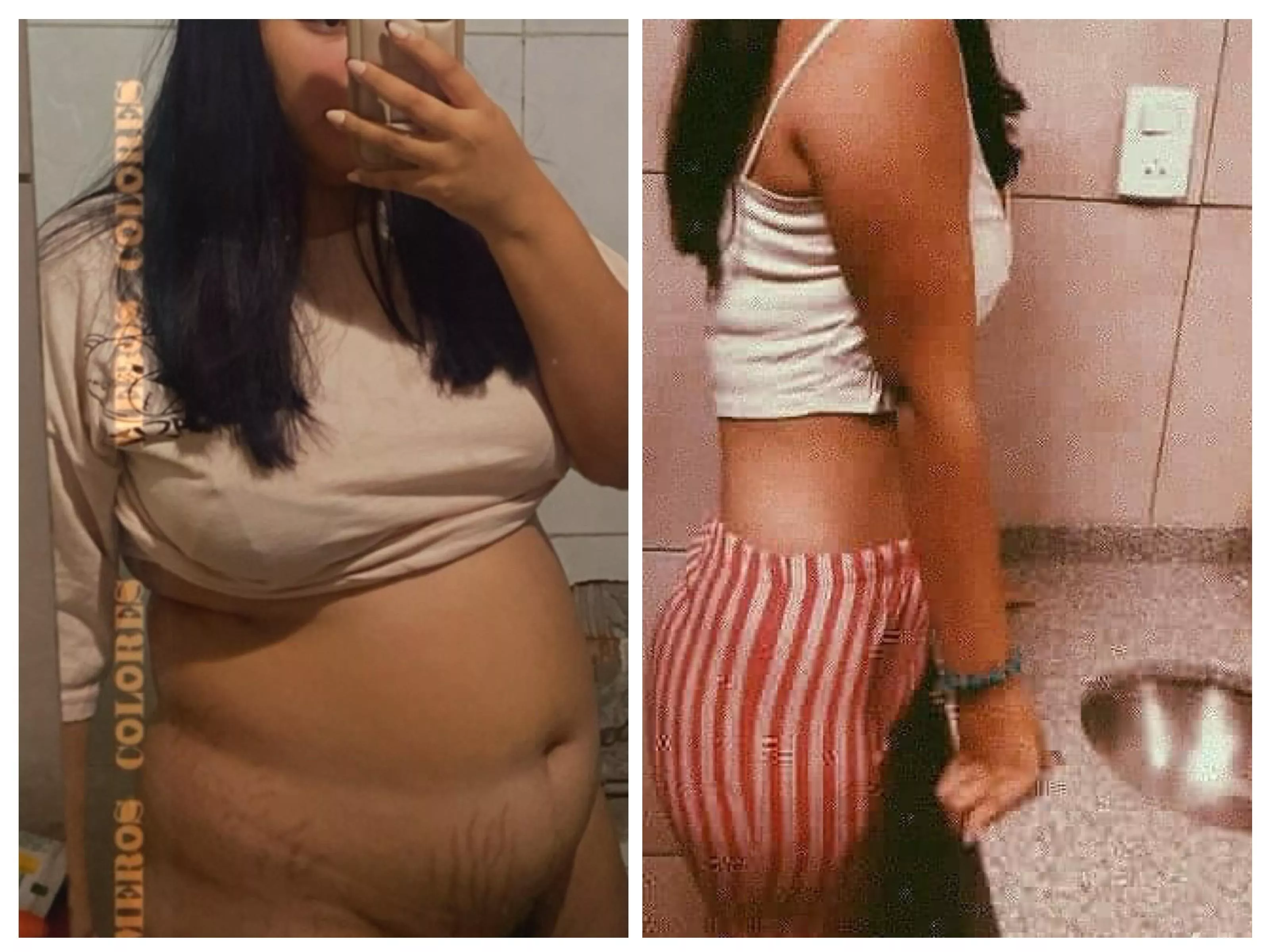 My before and after starting to eat! I love my belly argentina 20 years