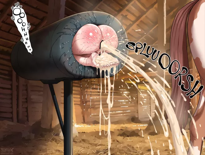 Stuck in a Breeding Mount while Semen oozing out-