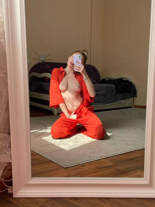 The red color goes perfectly with my pale body