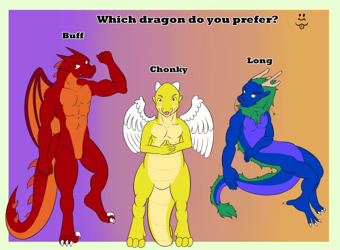 The three type of anthro dragon.