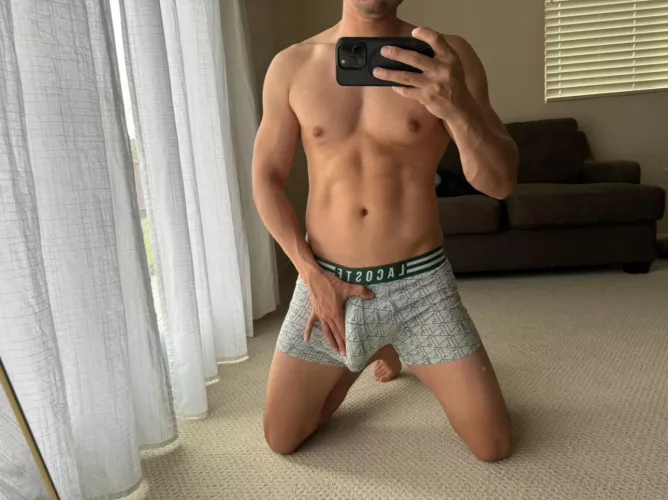 You can almost feel how hard my Asian cock is through my briefs