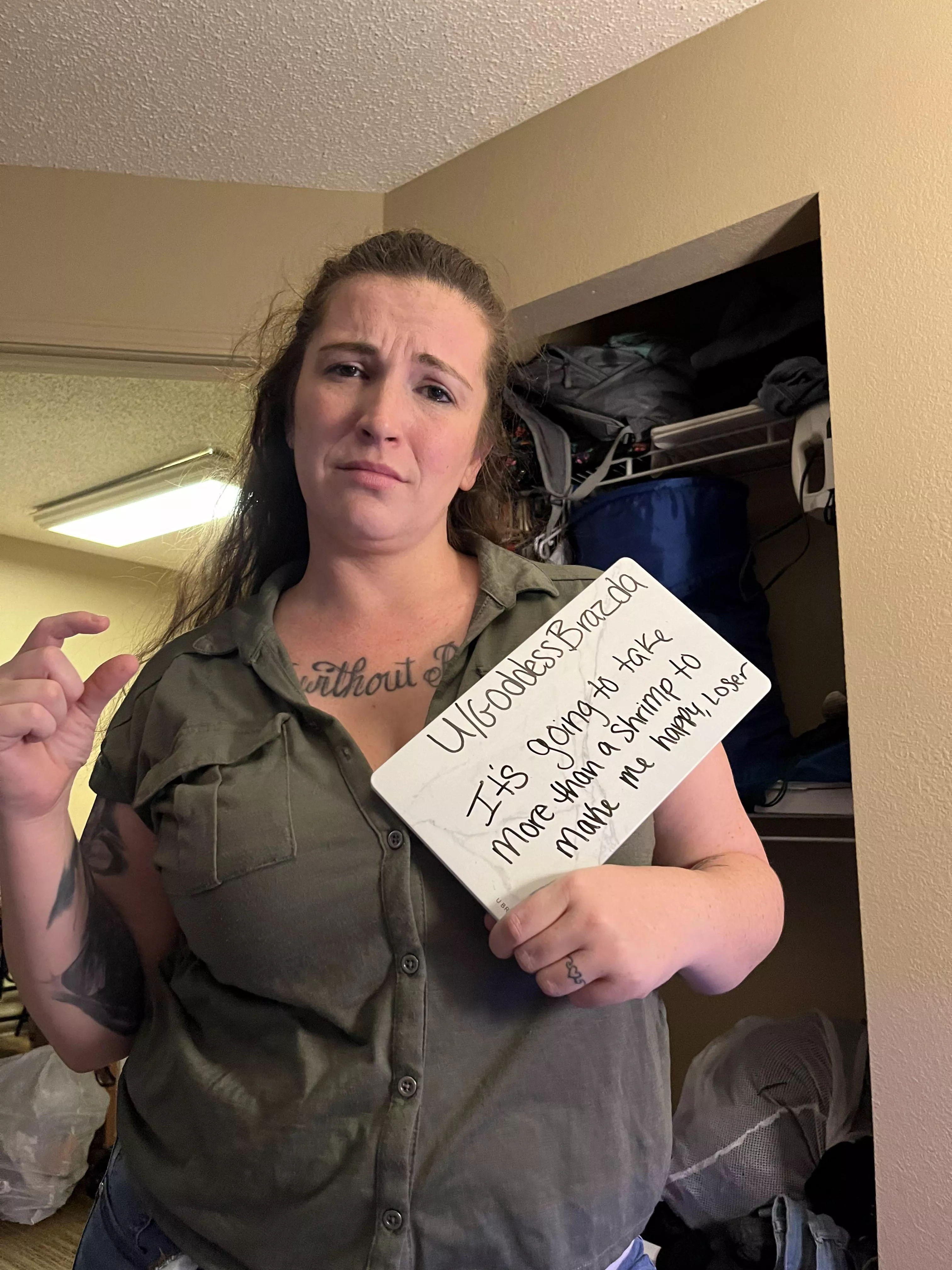 You might want to consider giving up trying to please women with that cucky. 