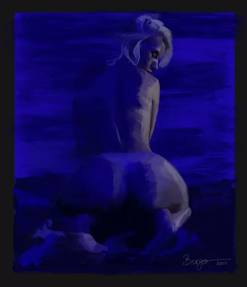 Blue, digital painting, by me