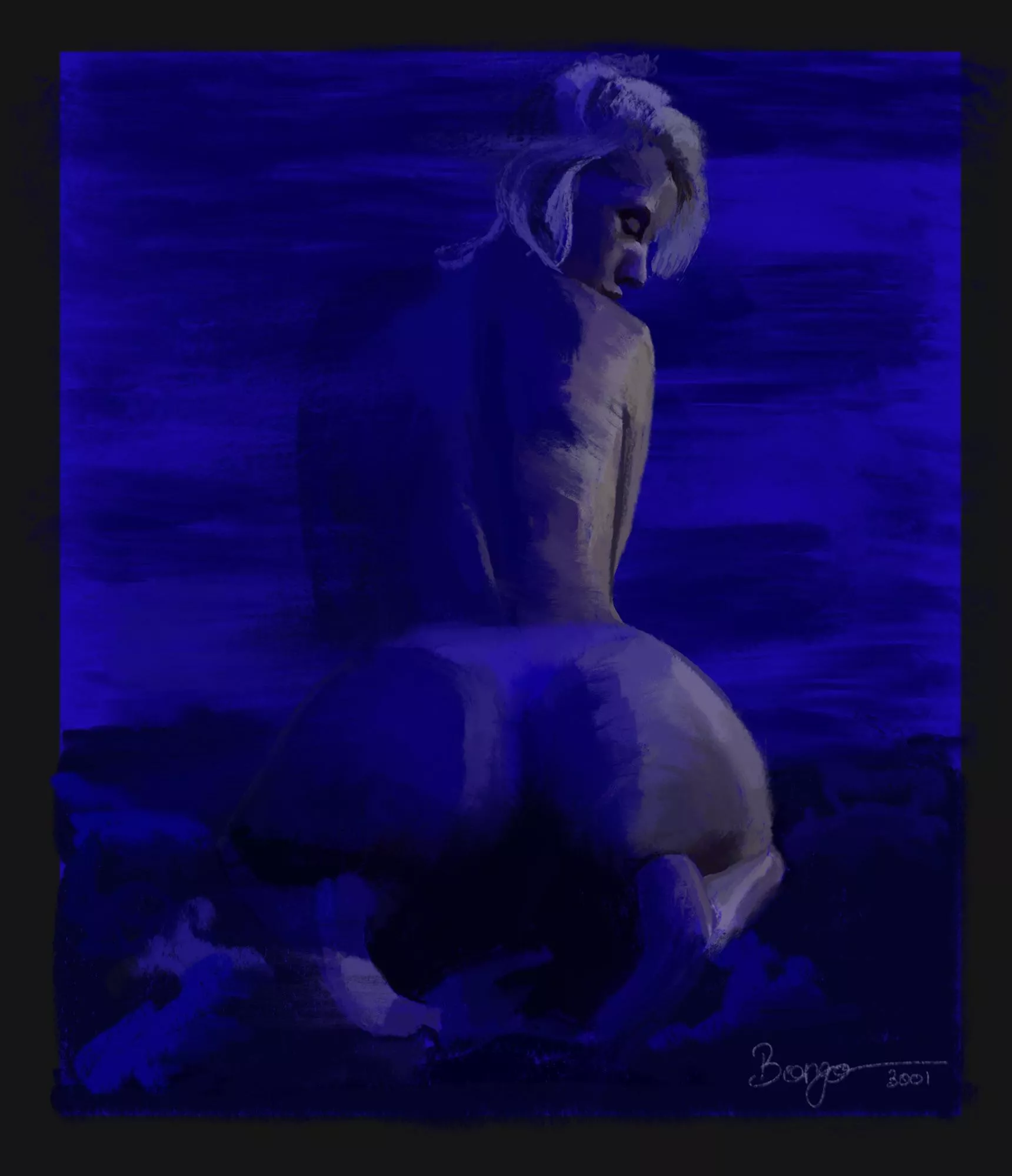 Blue, digital painting, by me