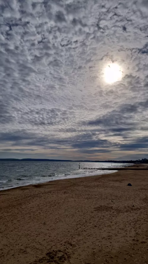 Boscombe beach near Bournemouth. Cold but pretty!