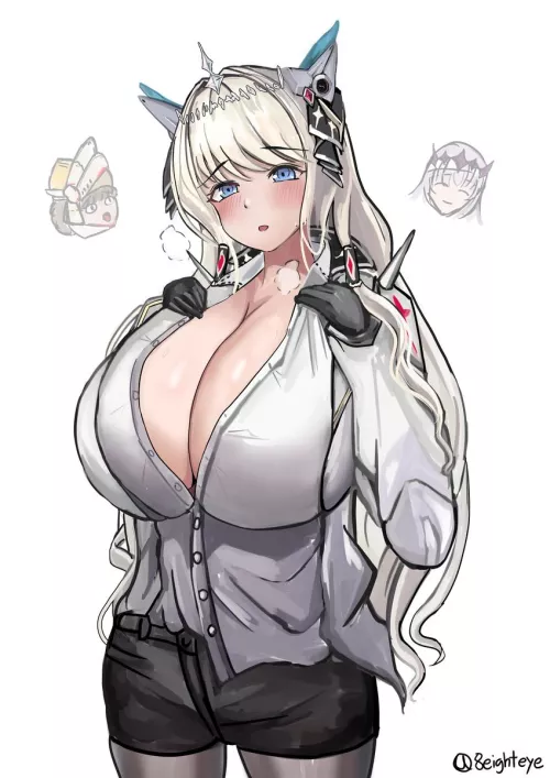 Crown's shirt is too small! [Nikke]