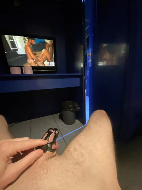 Decided to go to a sex-shop to watch a good old porn movie and leave my cabin door open so people could see my useless dick locked for the last 10 days, and spread their load on me
