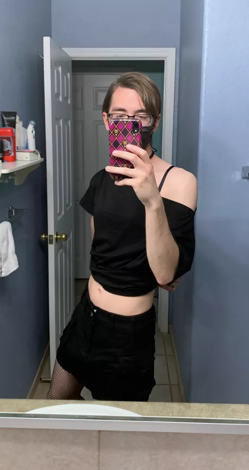 Do y’all think I pull off the denim skirt?