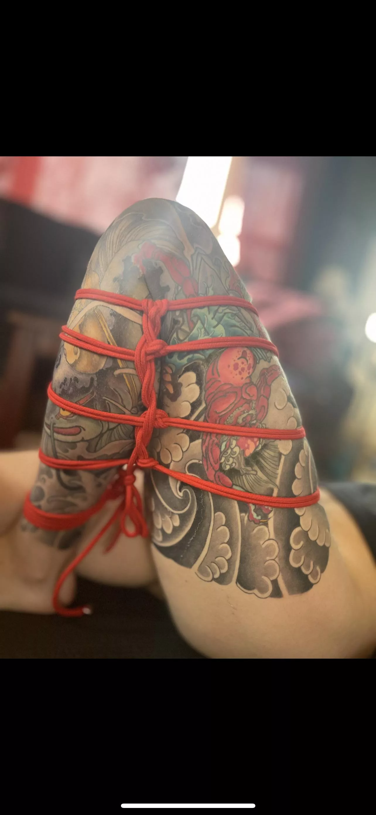 Futomomo to go with my partners Japanese leg sleeve