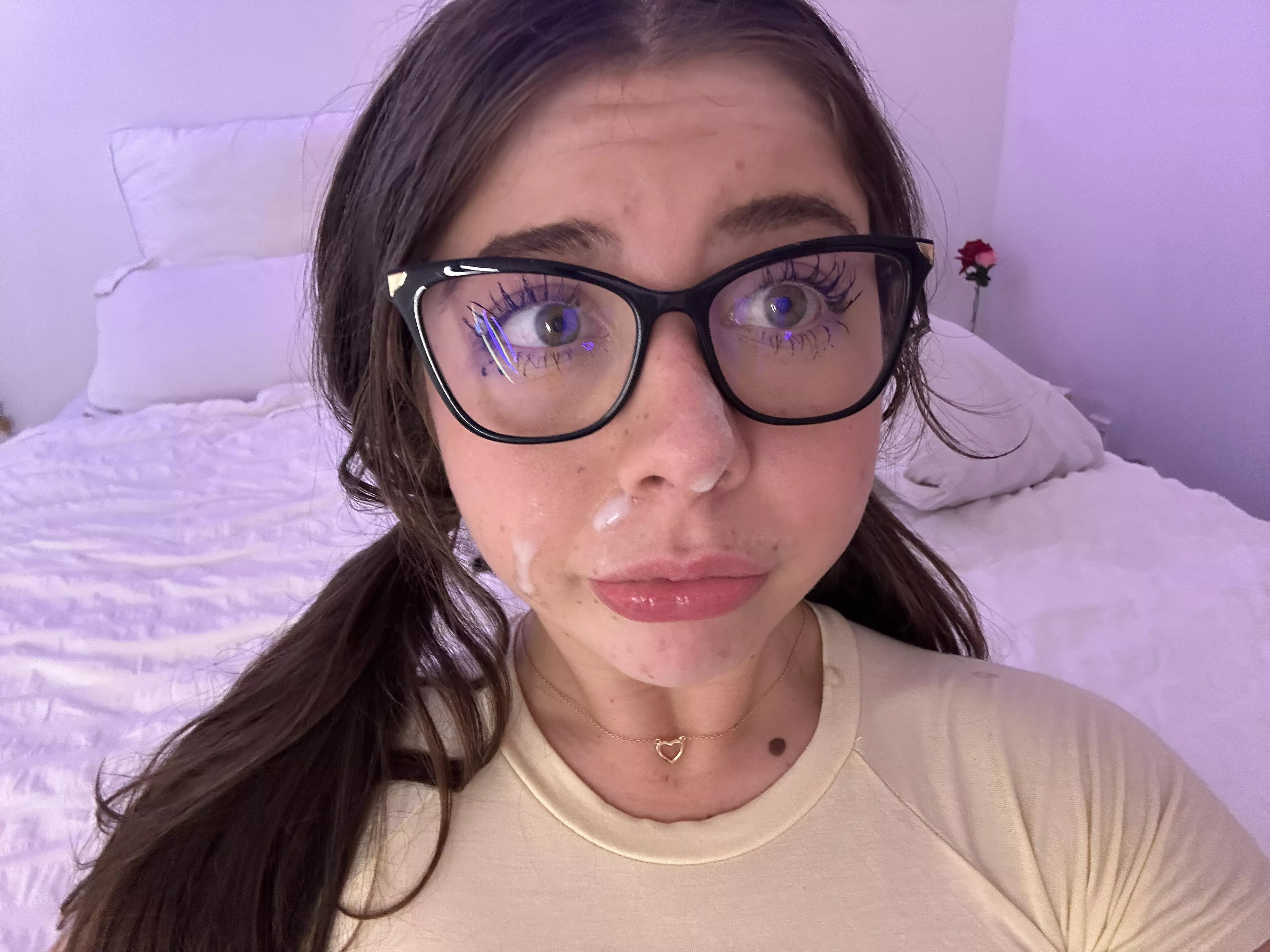 His cock exploded like a volcano and flooded all over my face