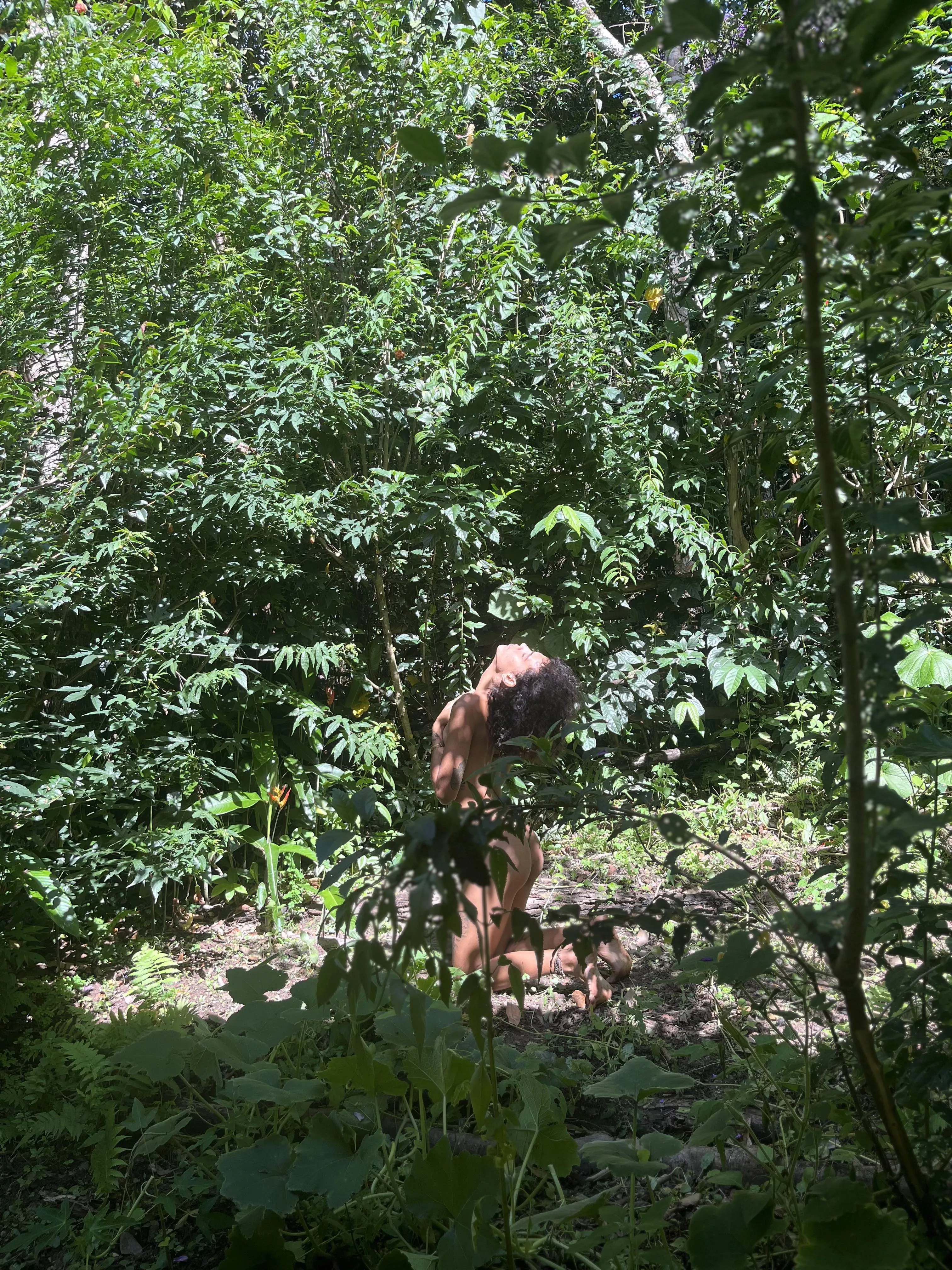 Sunbathing in the garden