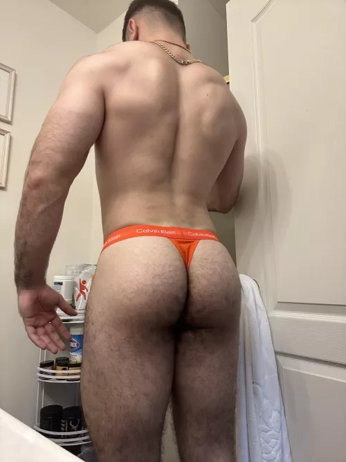 What color thong would you like to see my big, hairy ass in next? 