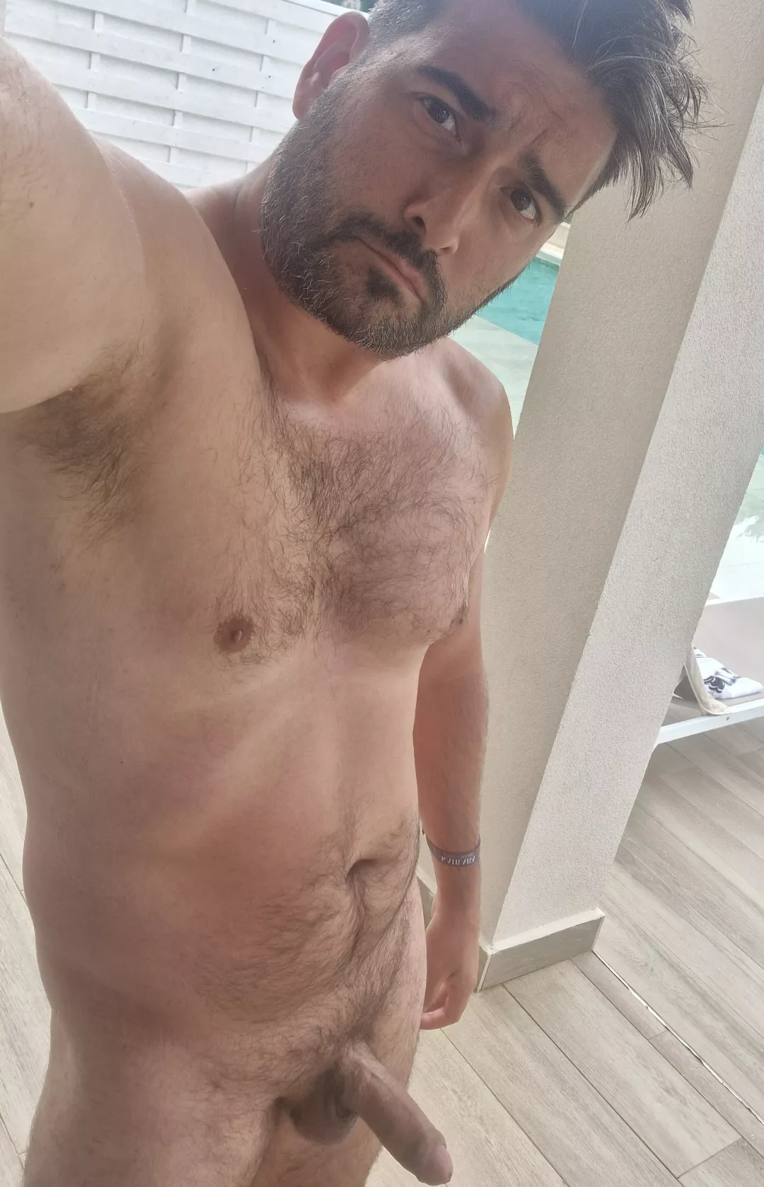 Whos coming for a dip with daddy? 