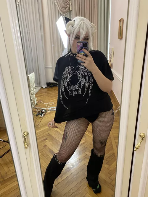 Always loved fishnets and always loved dressing up in cosplay