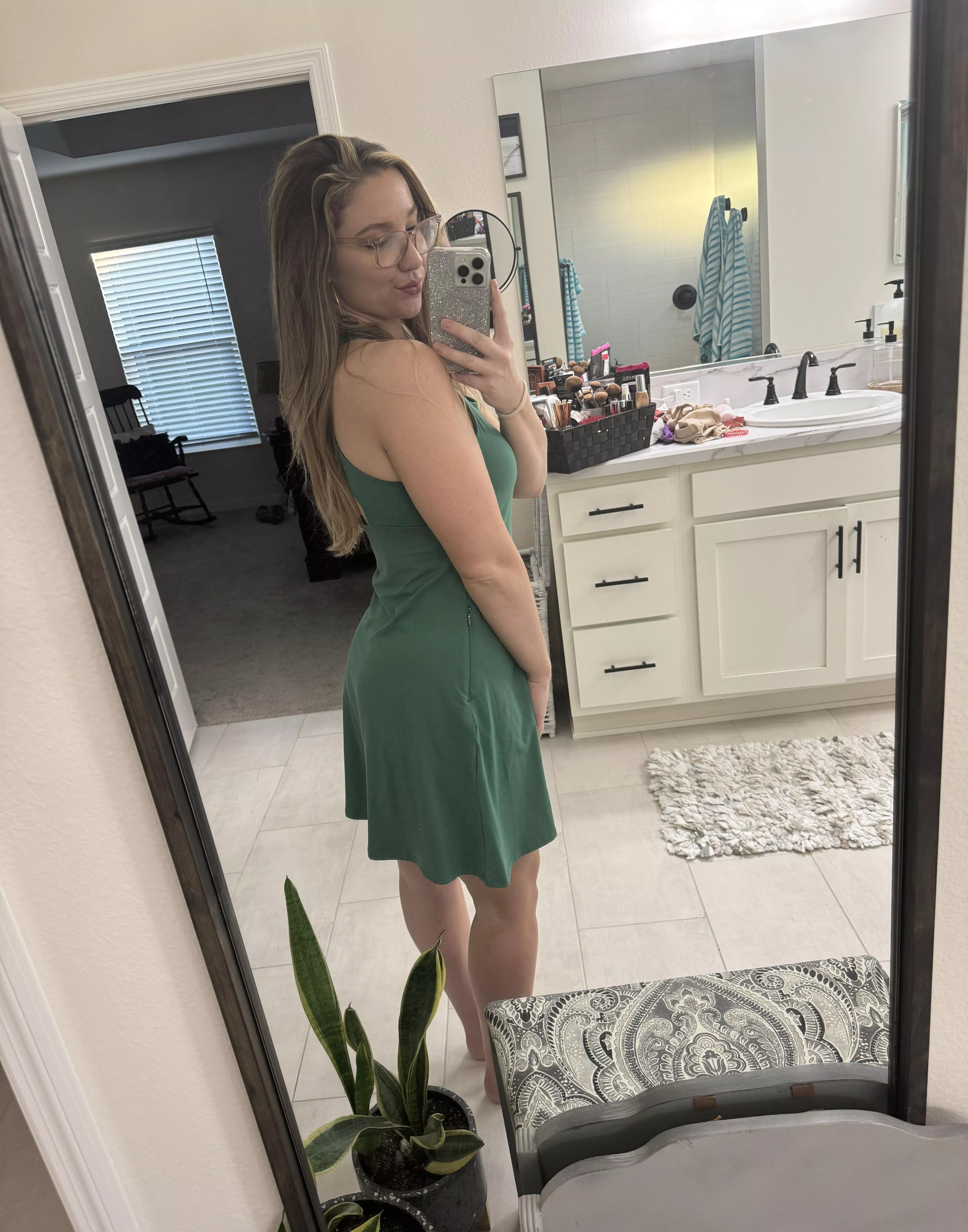 Felt cute in green