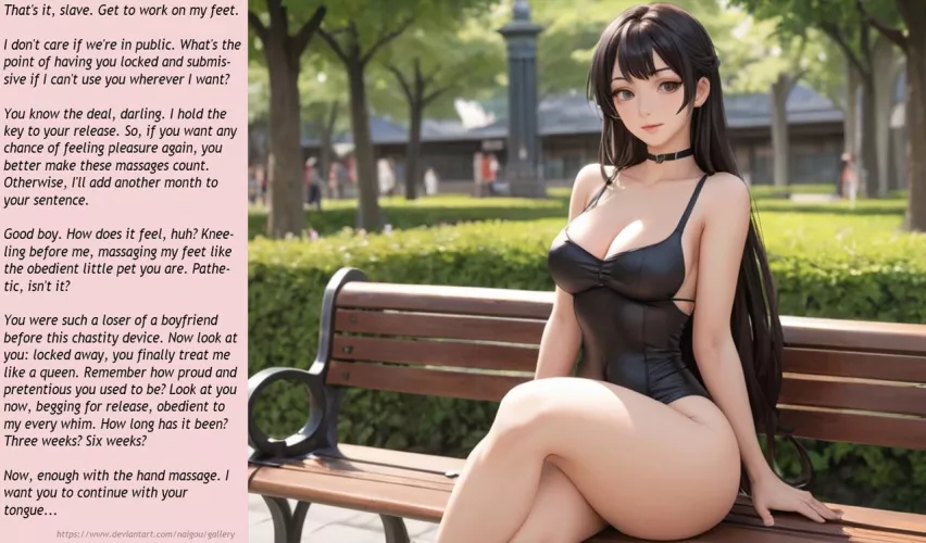 I don't care if we're in public [femdom][chastity][public training]