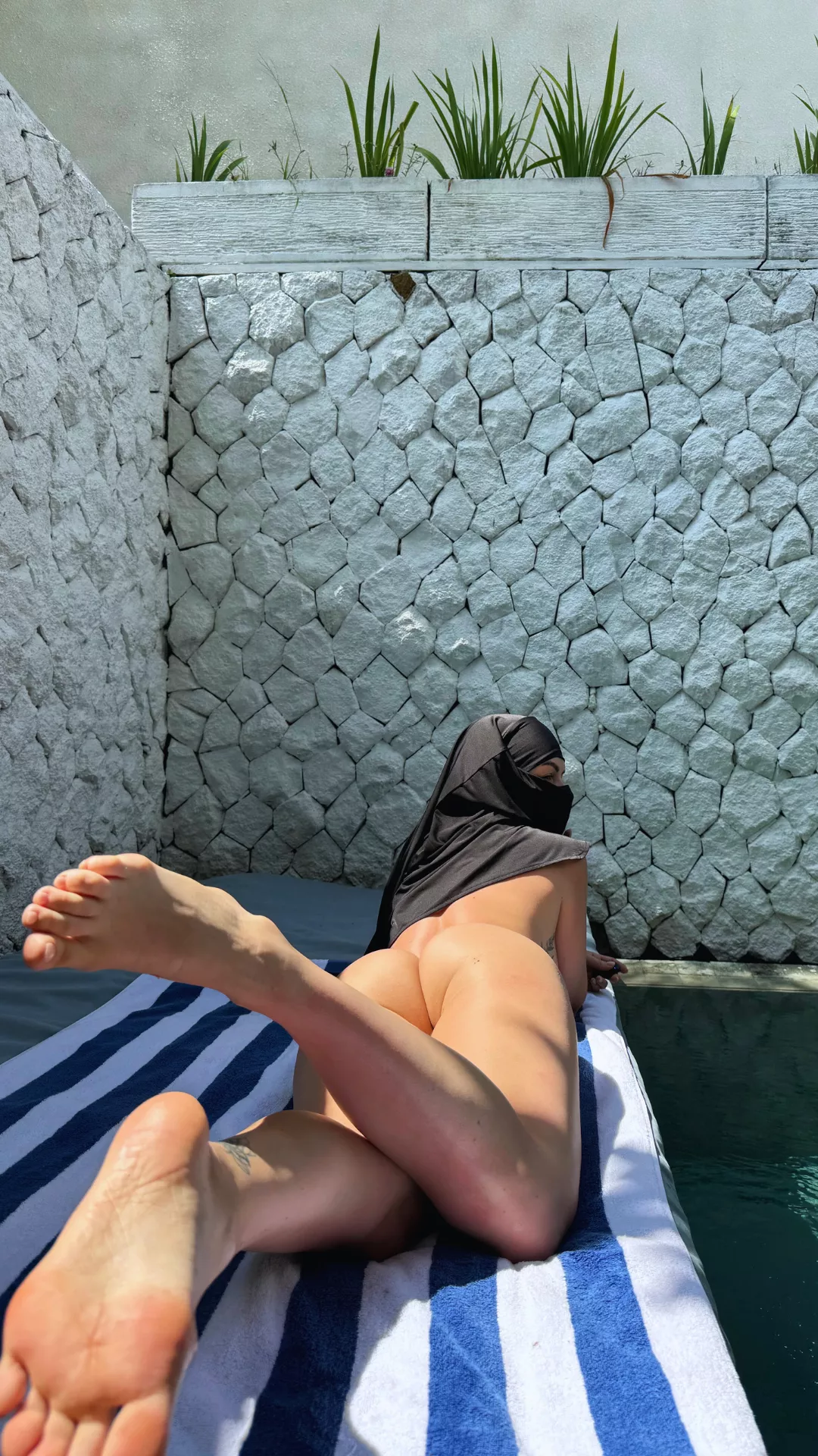 I like to tan in front of my neighbors