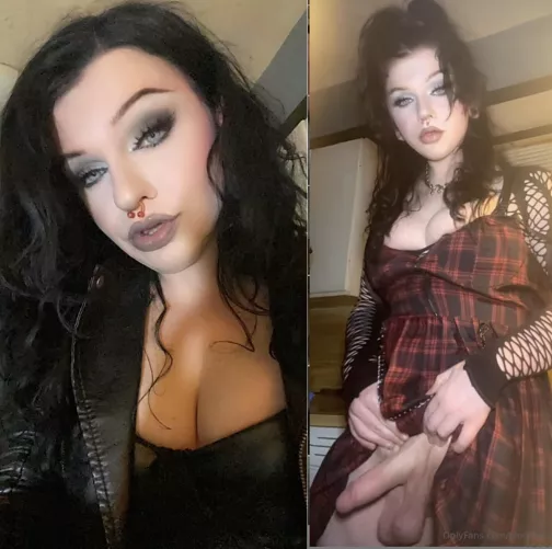 I’m just a goth girl who needs her big, full balls drained multiple times daily. Who’s up for the challenge? 😈