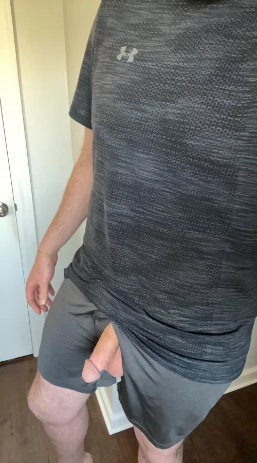 Just around the house with my cut cock hanging out as usual