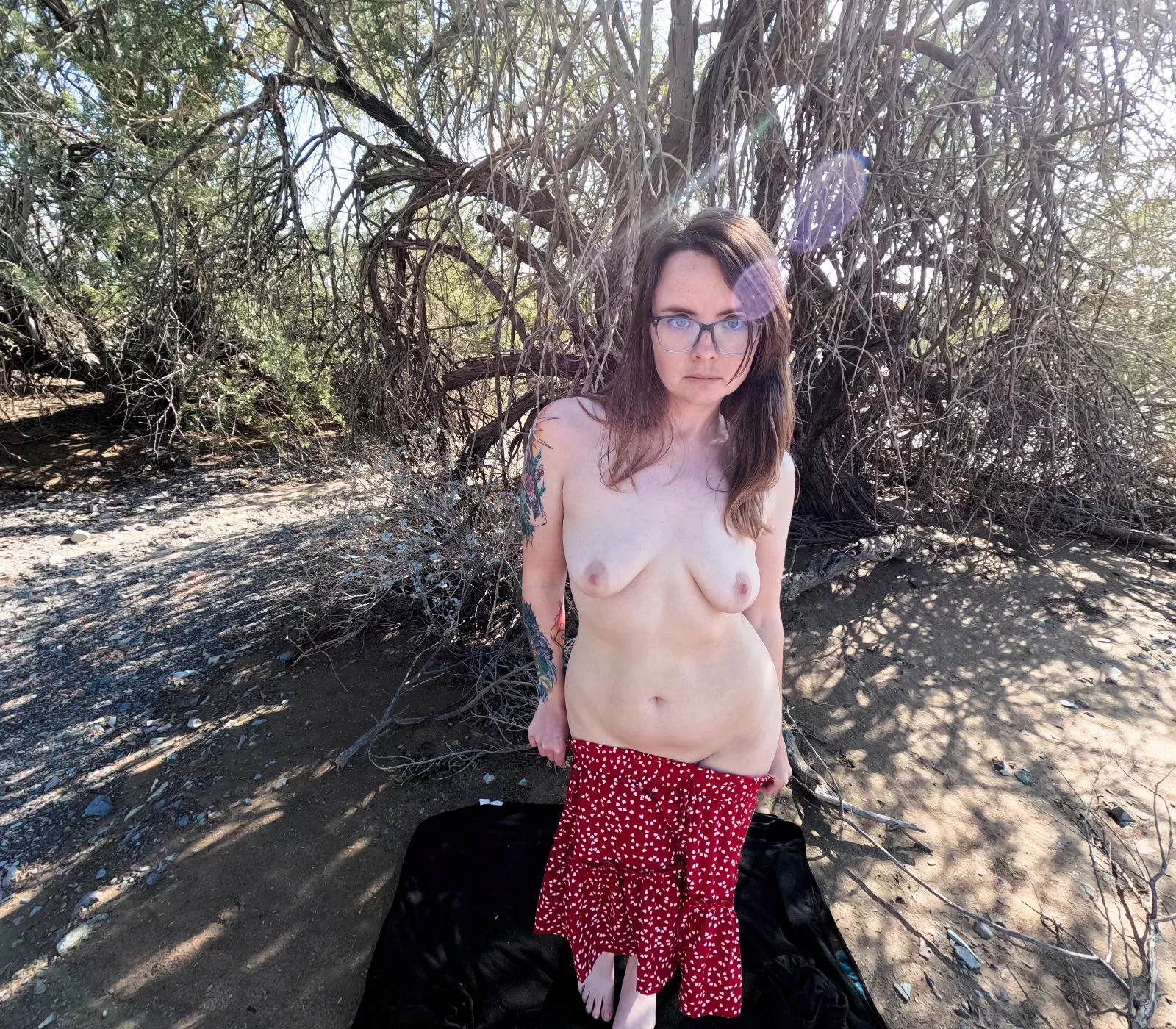 Let's take our clothes off and see if anyone catches us! 