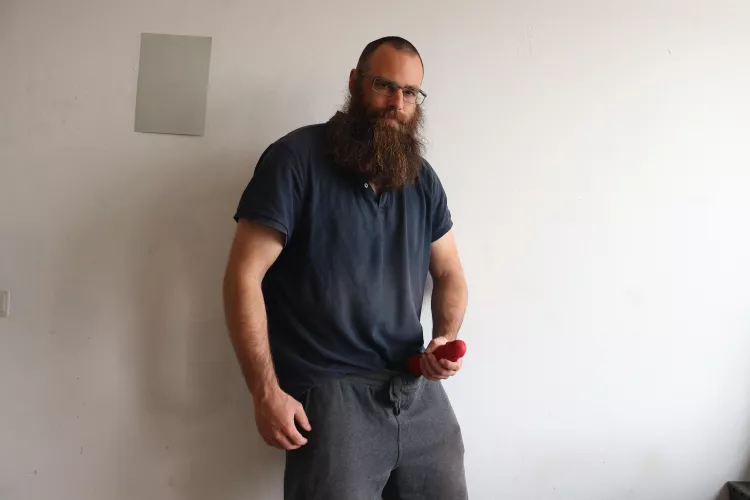 Me, while I'm holding a 10,5 inch dildo in front of me