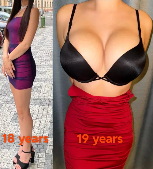 My tits are getting bigger and bigger .. but my body is still petite.. F19